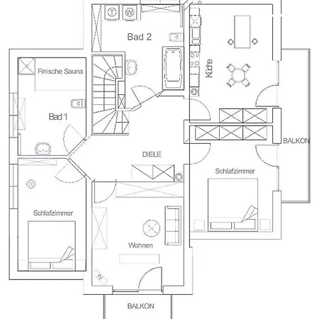 Daire Haus Paradies Superior Fewo's Loft, Terrasse, Private Sauna, Aktiv Card, *